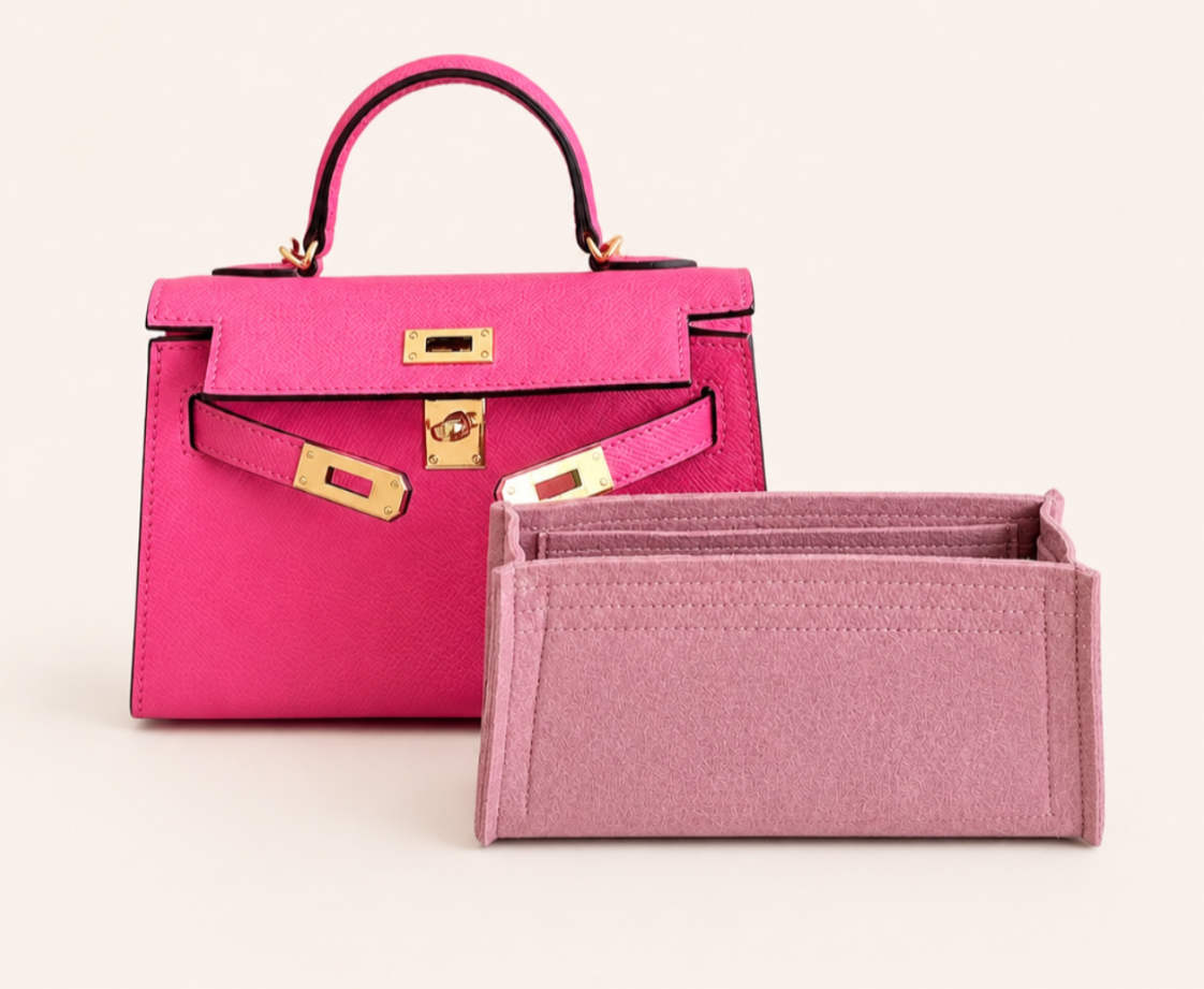 HERMESピンク レザー ケース Hermes Kelly Organizer | The Luxe Insert