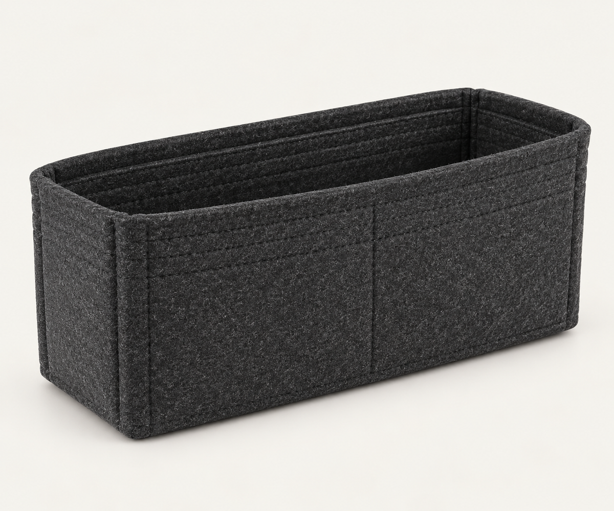 Luxe Reserve | Charcoal Bag Insert – 19 × 6 × 8 cm