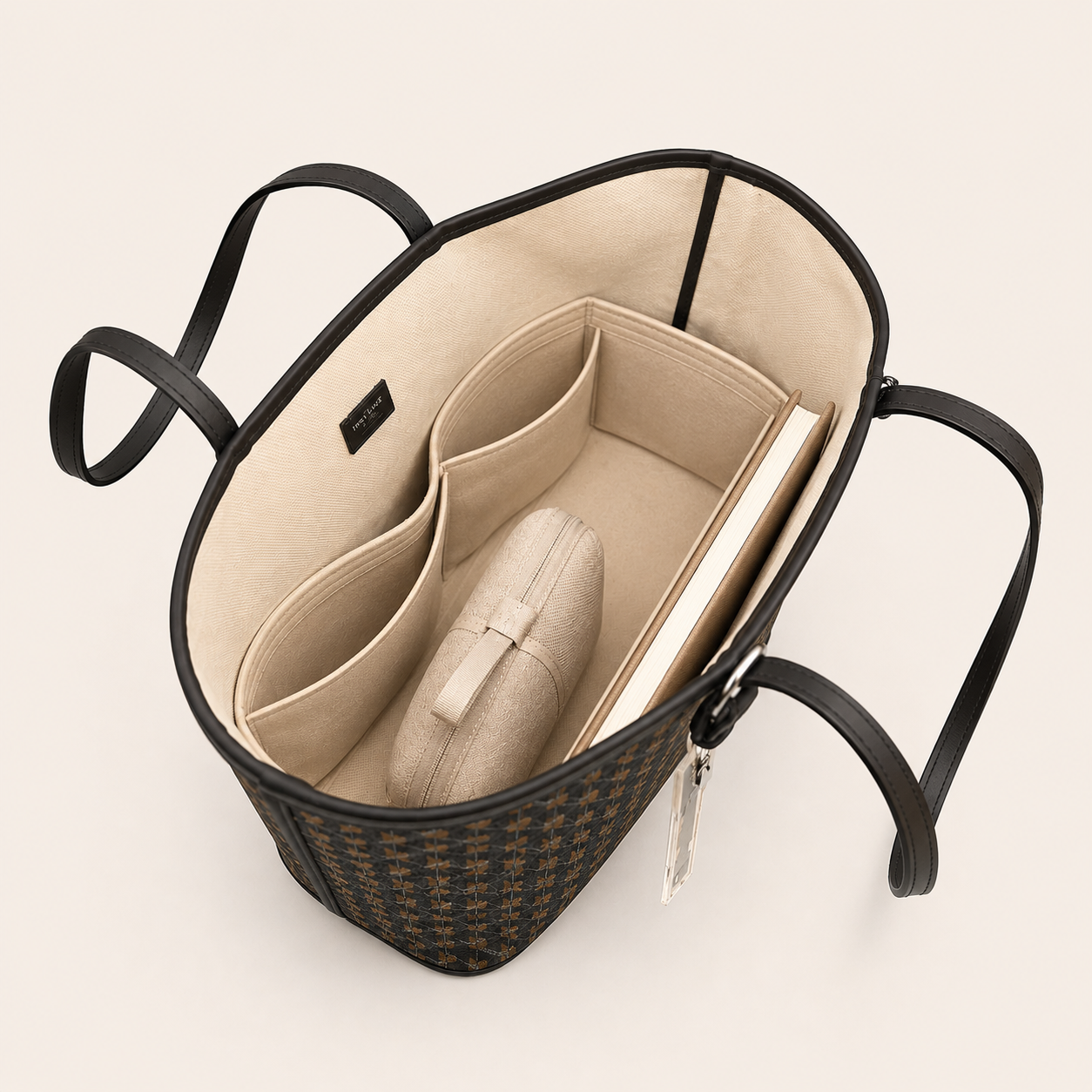 The Luxe Insert organiser insert for Moynat Monogram Tote handbag - inside