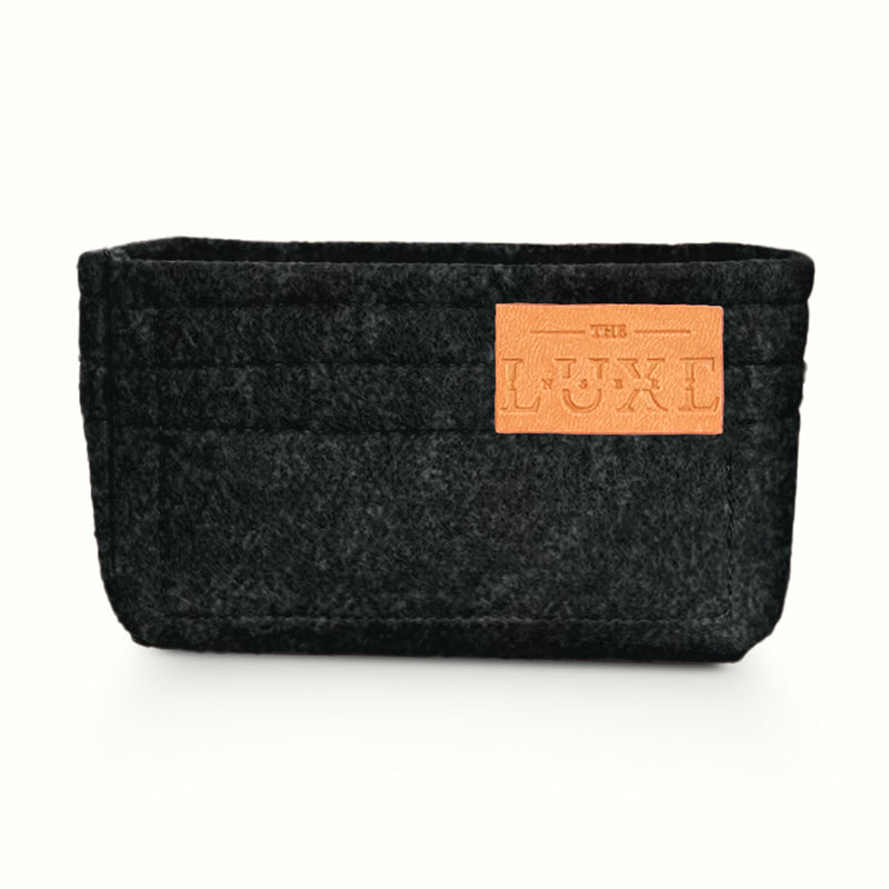 Lckaey Purse Insert Organizer for chanel small classic flap bag insert-  Premium Handbag Felt Organizer No zipper2009black-S